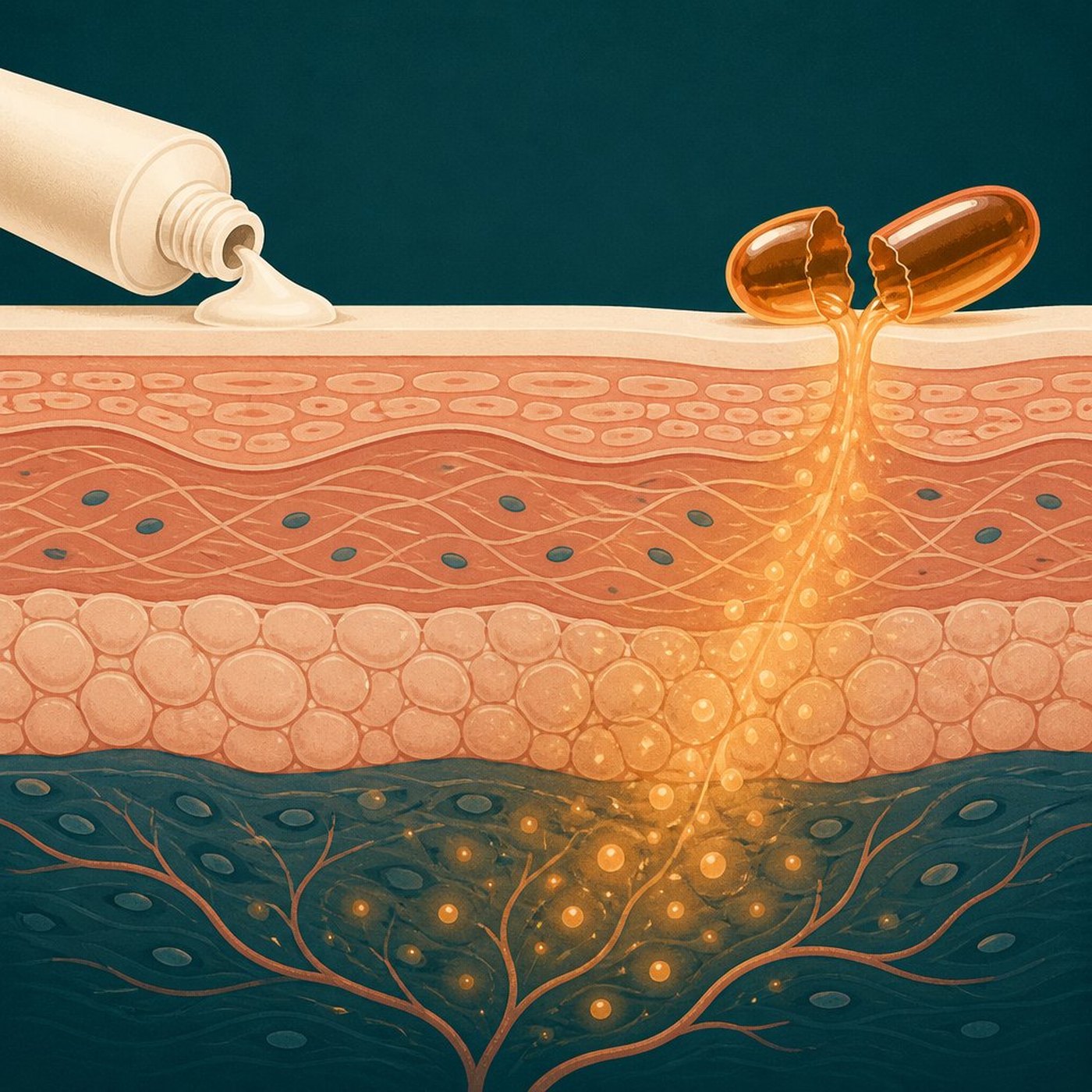 Lipid softgel reaching deep tissue