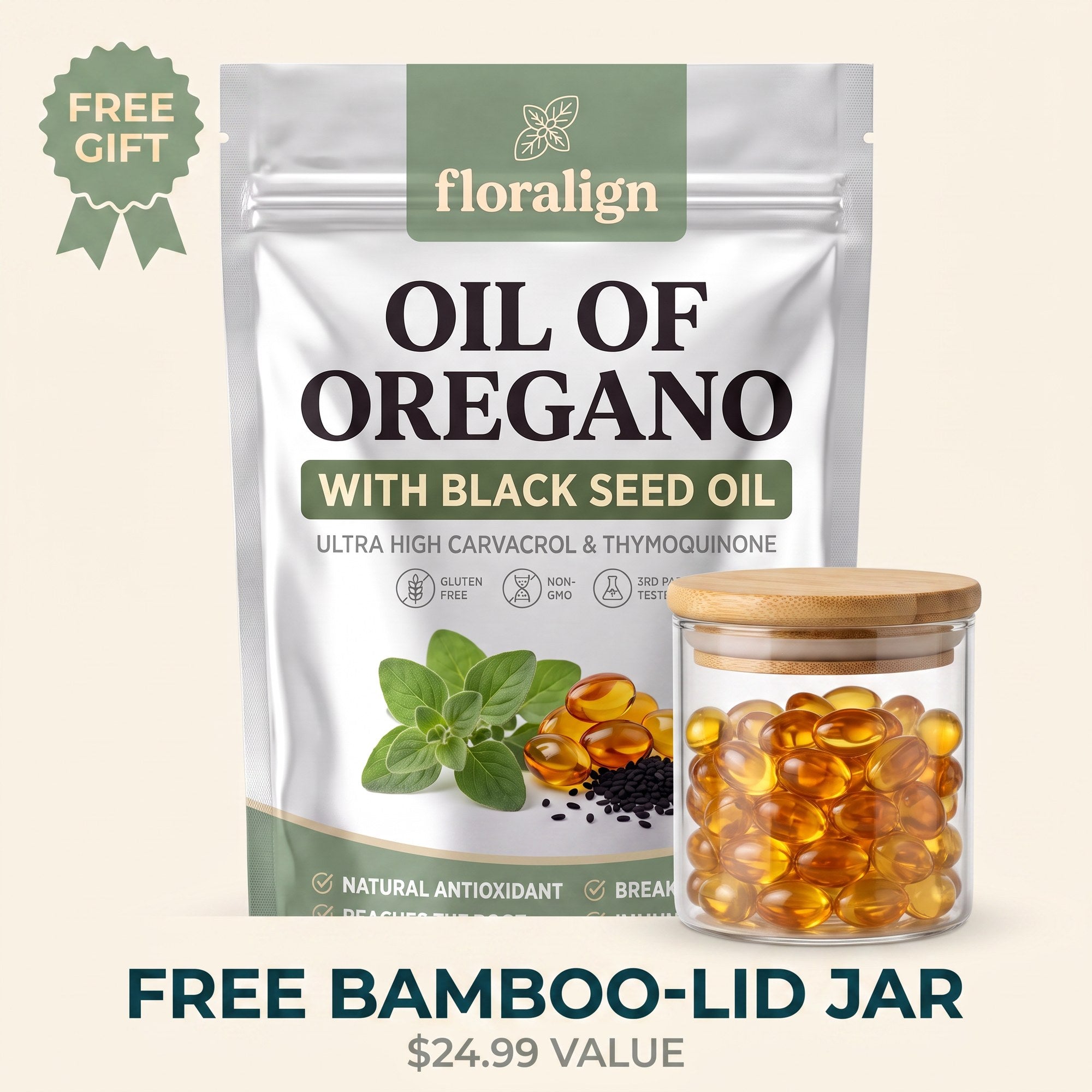 Floralign — pouch + FREE bamboo-lid jar bonus