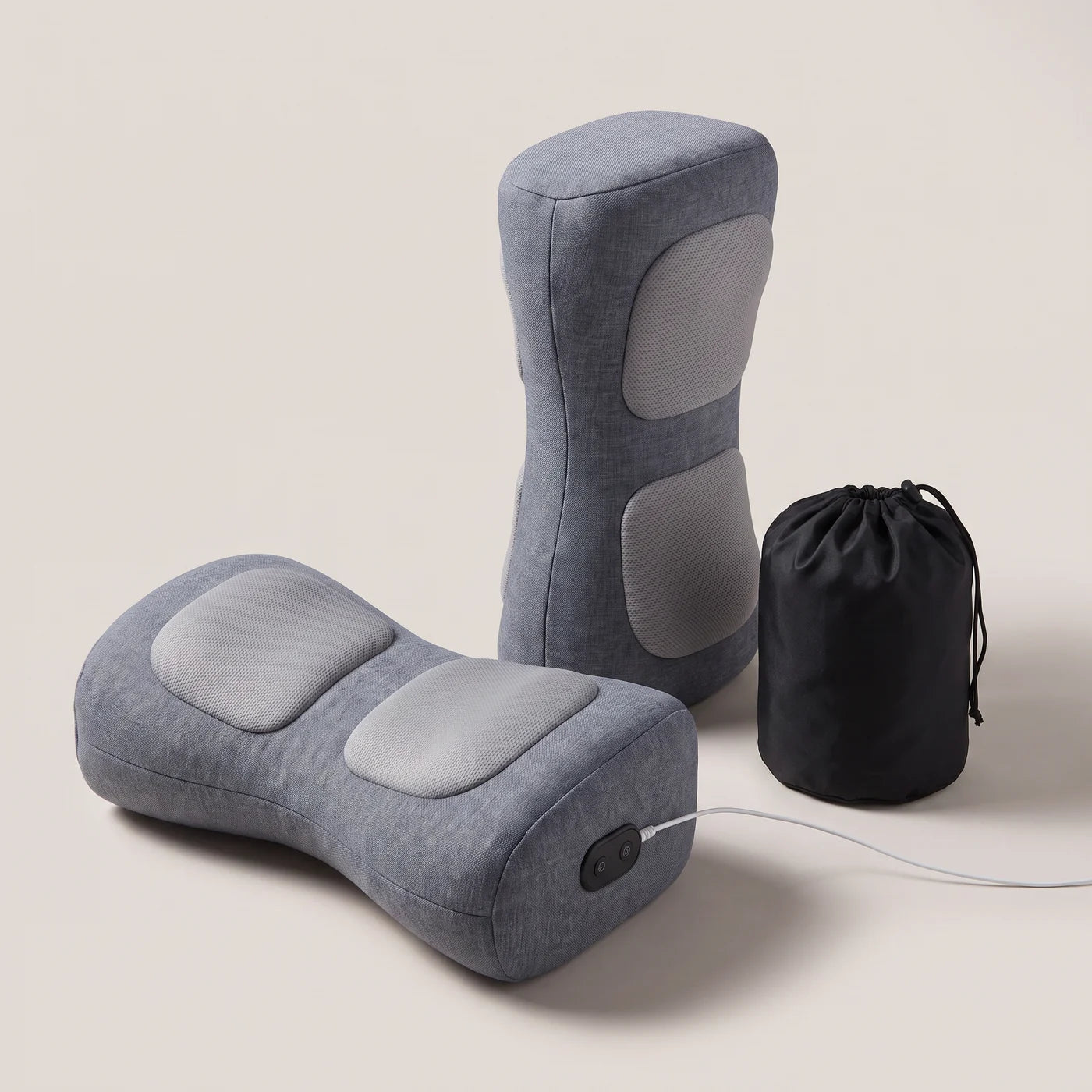 Two Mantle SpineReset pillows with carry pouch