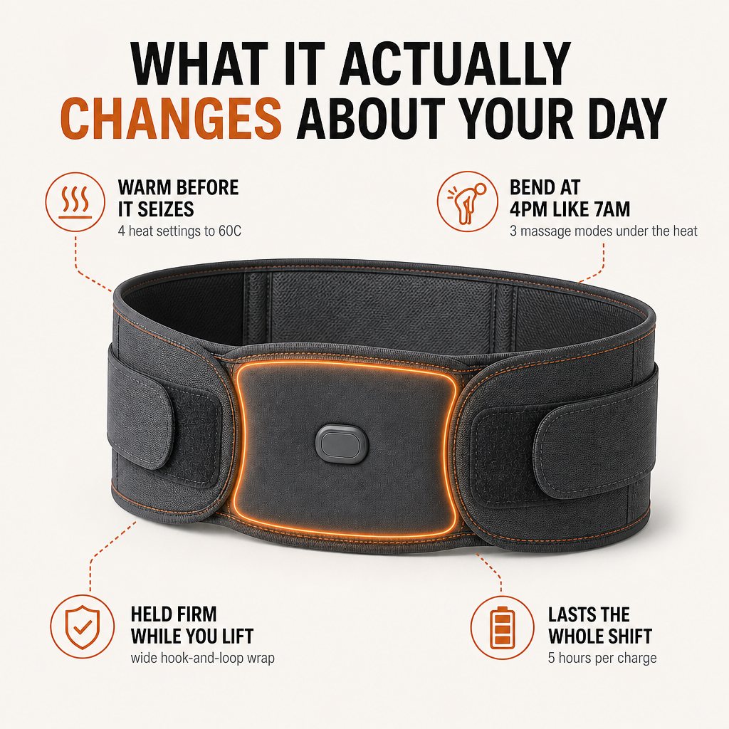 Stoke cordless heat and vibration back wrap