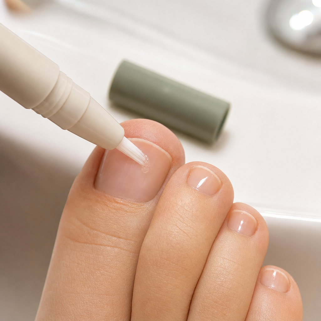 Applying along the nail edge