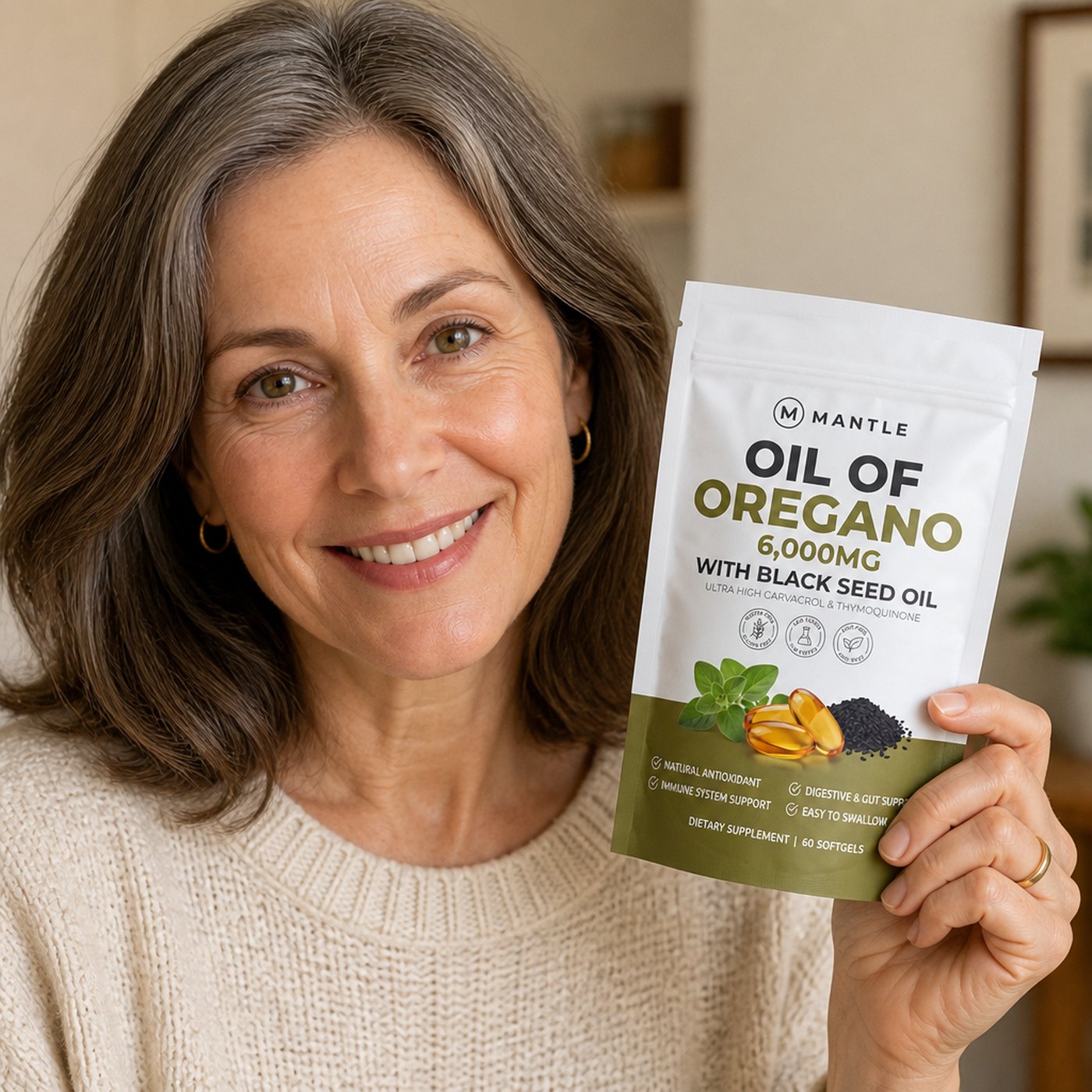 Woman in her fifties smiling