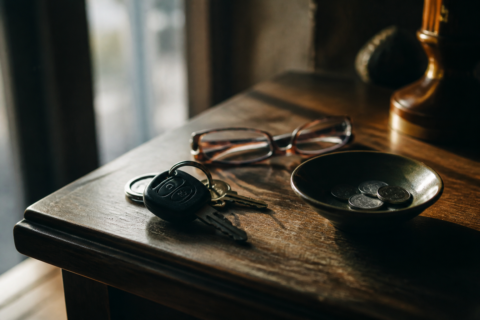 Car keys on a hall table